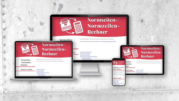 Webdesign von Paul Jackson: Normseiten-/Normzeilen-Rechner