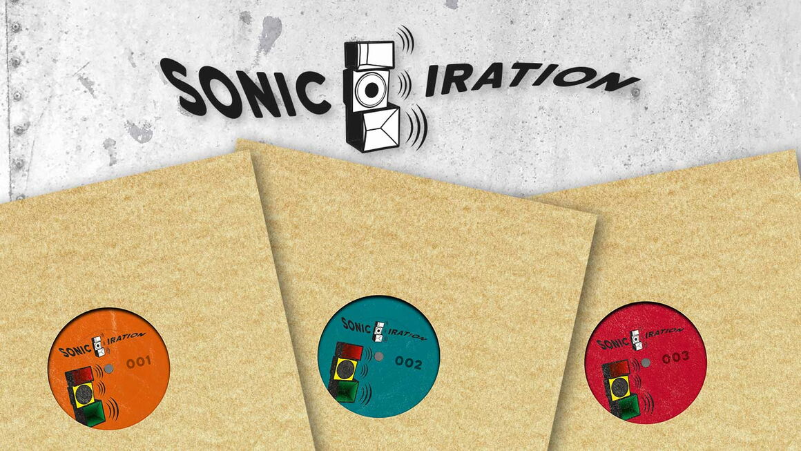 Sonic Iration logo plus selection of releases, designed by Paul Jackson Sonic Iration logo plus selection of releases, designed by Paul Jackson